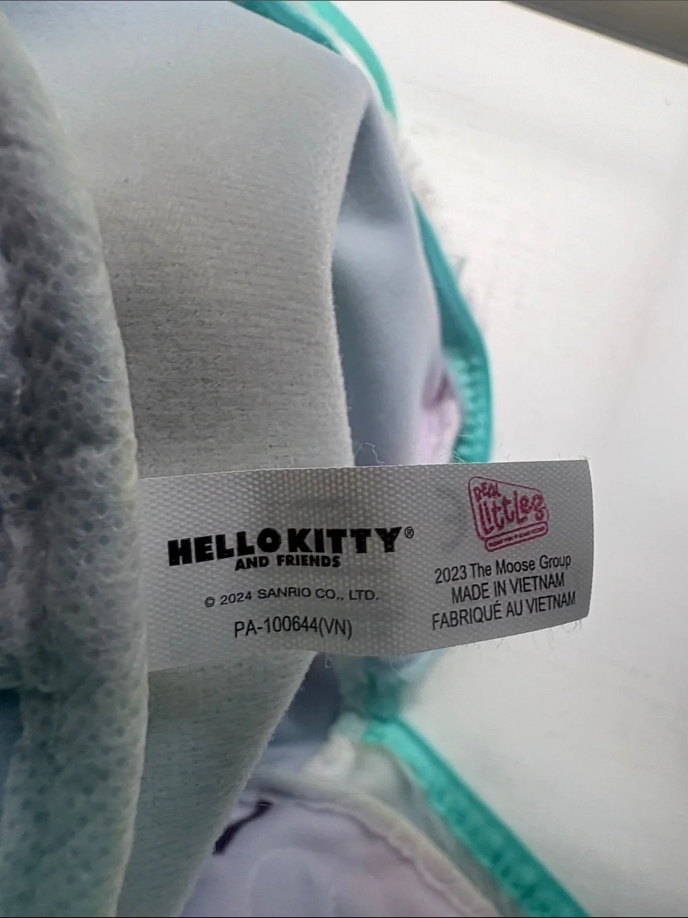 Hello Kitty Pastel Rainbow Plush Kids Backpack with Teal Straps
